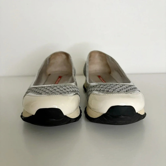 Prada Sport Ballet Shoes Trainers Metallic Mesh Patent Leather Size 36.5 Vintage - Picture 3 of 14